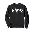 Soccer Peace Love Football Sports Sweatshirt - Minimalist Print Men Women - T-Shirt, Sweatshirt, Hoodie