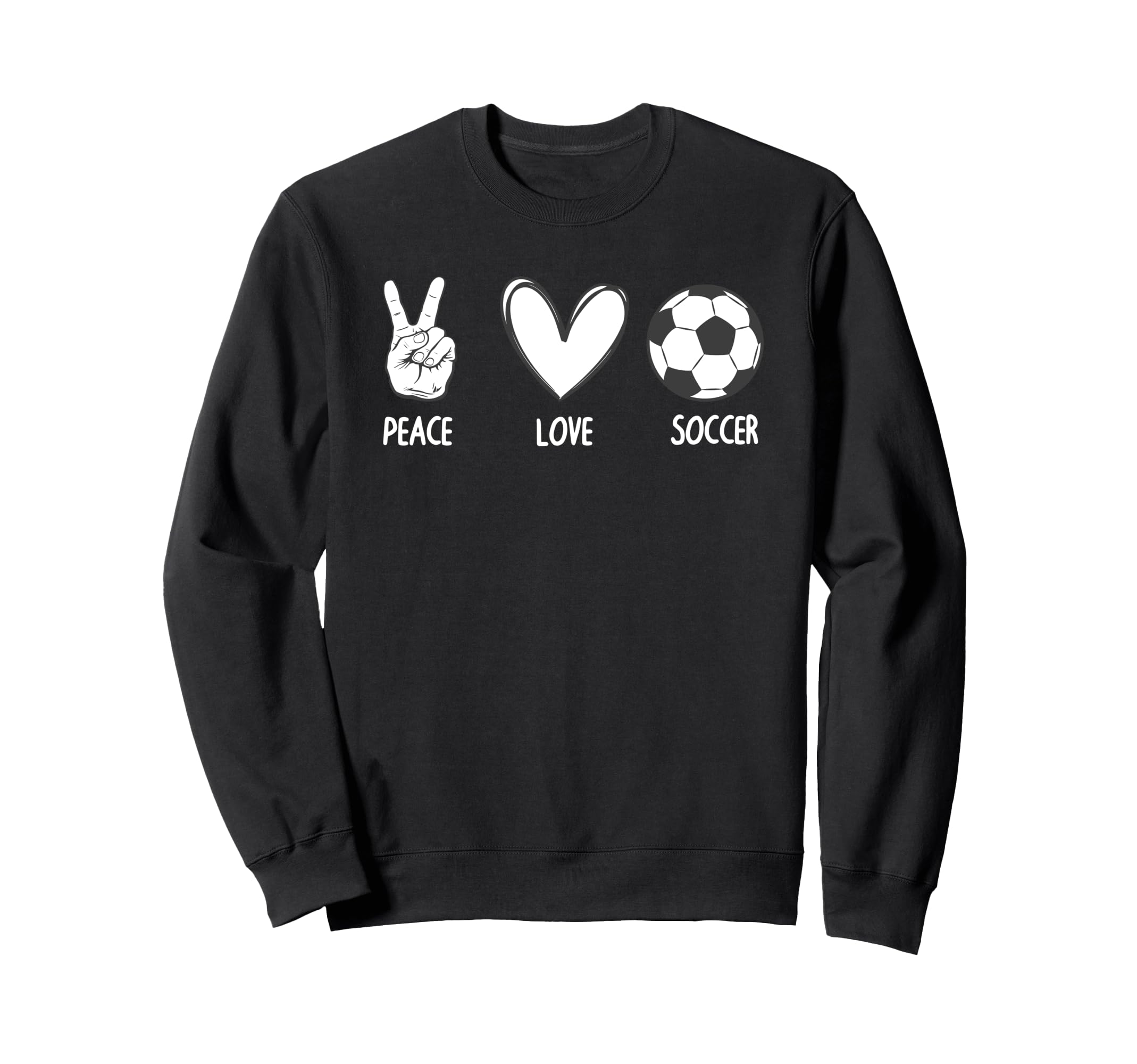Soccer Peace Love Football Sports Sweatshirt - Minimalist Print Men Women - T-Shirt, Sweatshirt, Hoodie