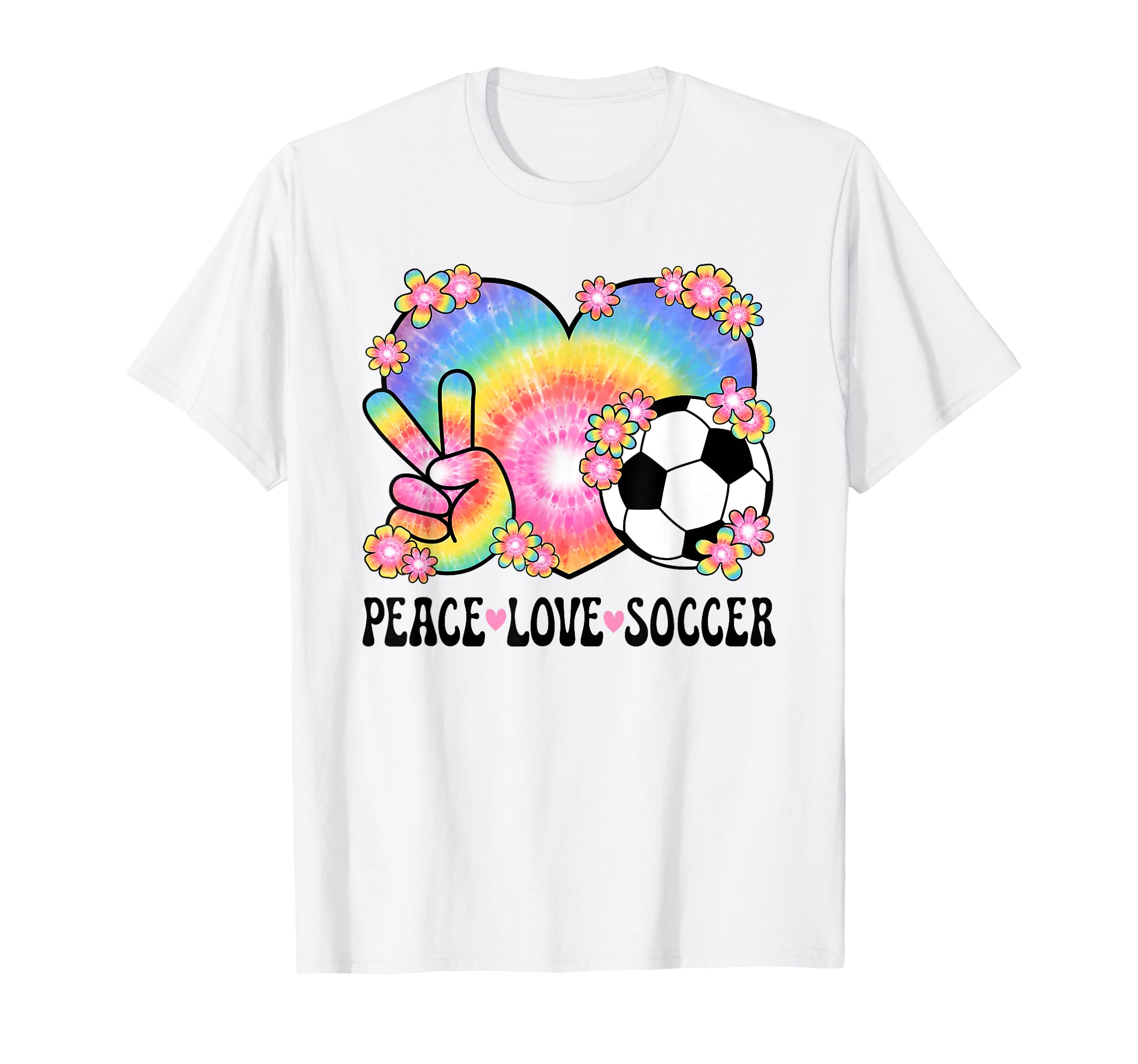 Peace Love Soccer Lover 60S 70S Hippie T-Shirt - Unique Graphic Men Women - T-Shirt, Sweatshirt, Hoodie
