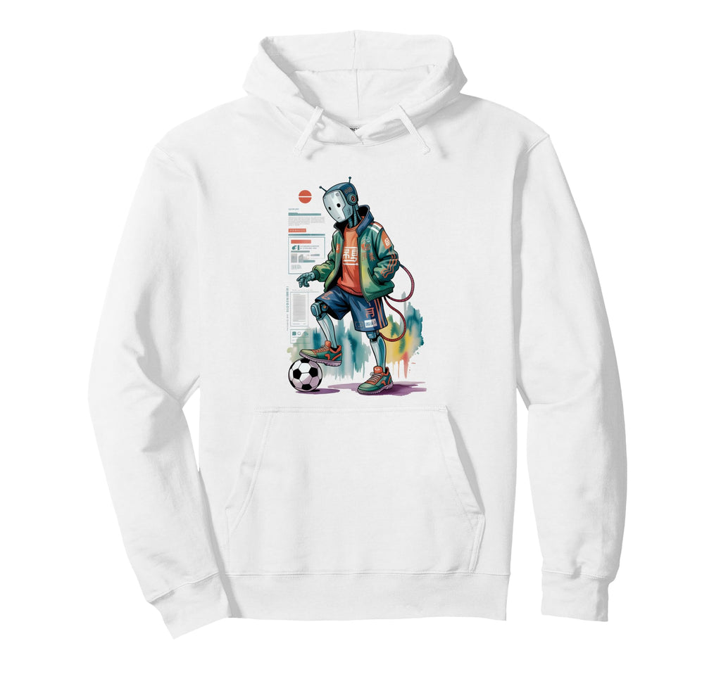 Kawaii Just Who Loves Soccer Robots Hoodie - Aesthetic Graphic Men Women - T-Shirt, Sweatshirt, Hoodie