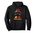 Portugal Flag Messy Bun Football Hoodie - Casual Everyday Wear for Adults - T-Shirt, Sweatshirt, Hoodie