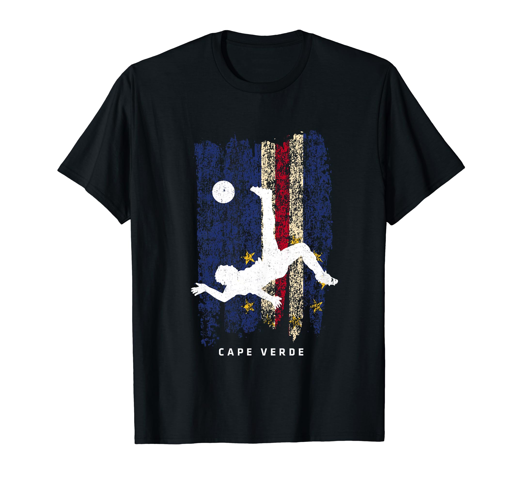 Cape Verde Flag Soccer Player Silhouette T-Shirt - Minimalist Print Unisex - T-Shirt, Sweatshirt, Hoodie