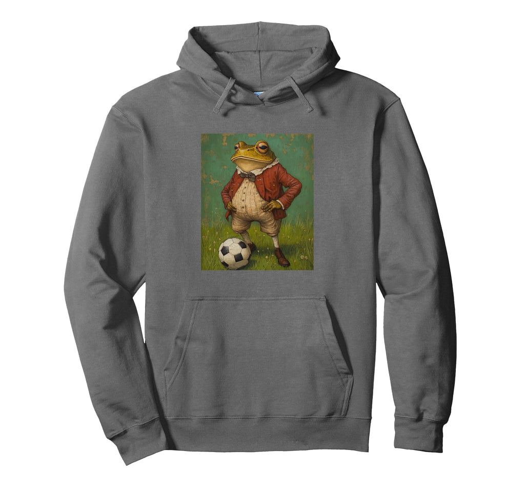 Funny Frog Playing Soccer Weird Frog Hoodie - Unique Graphic Men Women - T-Shirt, Sweatshirt, Hoodie