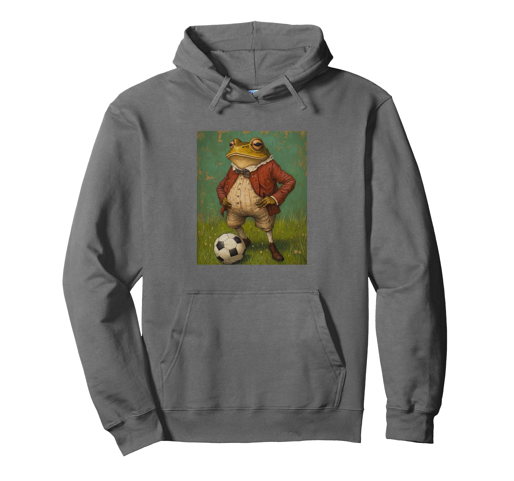 Funny Frog Playing Soccer Weird Frog Hoodie - Unique Graphic Men Women - T-Shirt, Sweatshirt, Hoodie