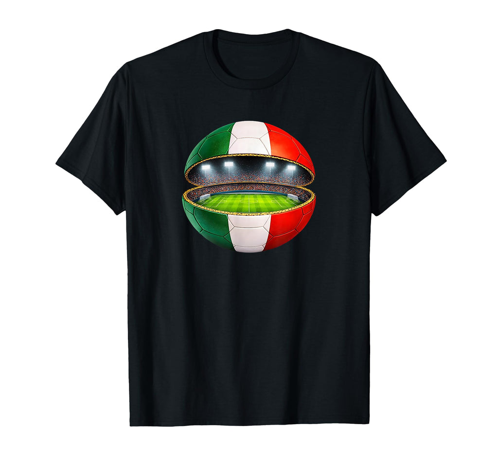 Italian Flag Soccer Stadium Inside Ball T-Shirt - Unique Graphic Unisex - T-Shirt, Sweatshirt, Hoodie