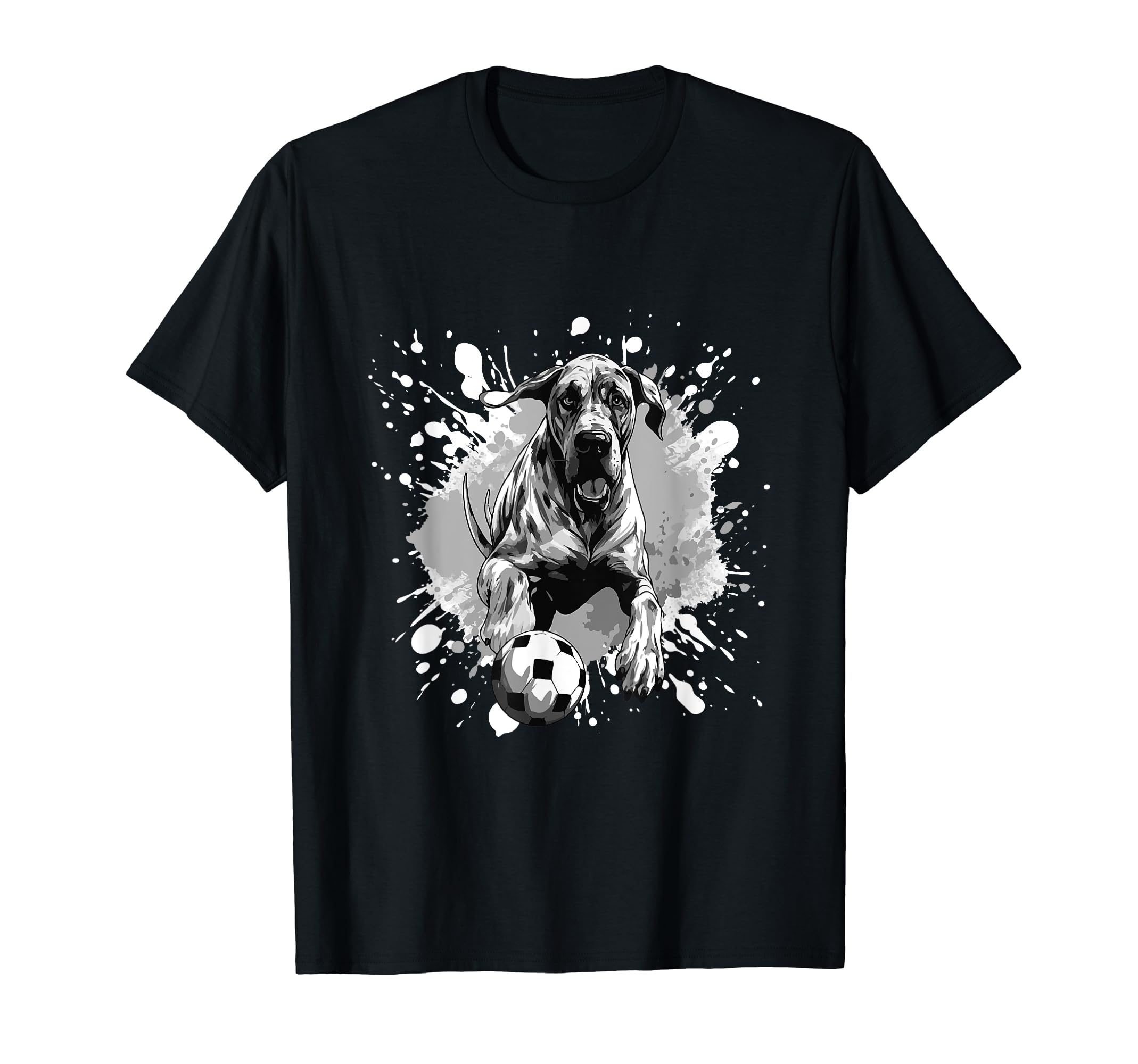 Great Dane Dog Playing Soccer Sports T-Shirt - Casual Everyday Wear Unisex - T-Shirt, Sweatshirt, Hoodie