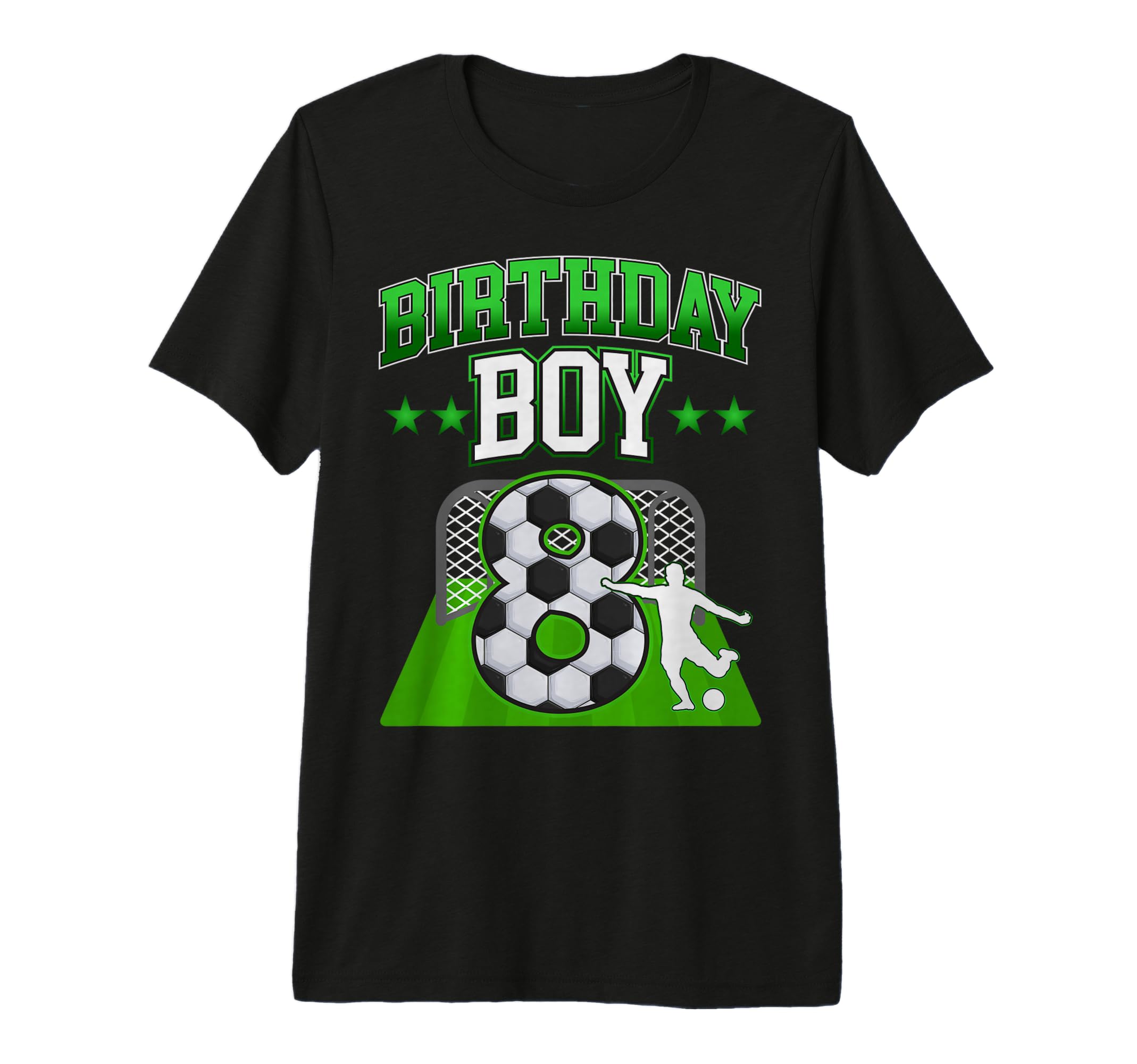 Soccer Themed Birthday Outfit 8 Year T-Shirt - Custom Art Print for Adults - T-Shirt, Sweatshirt, Hoodie