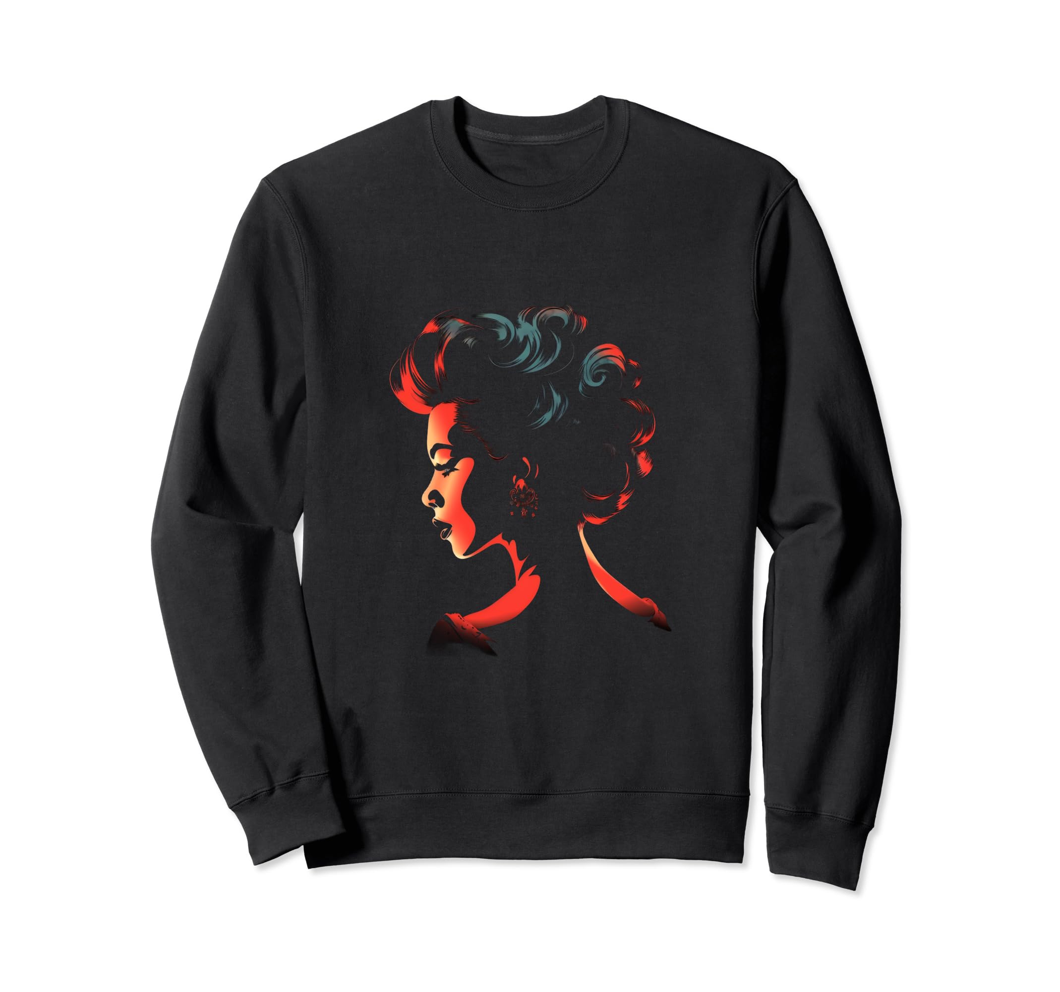Pinup Hairstyle Silhouette Sweatshirt - Unique Graphic Men Women - T-Shirt, Sweatshirt, Hoodie