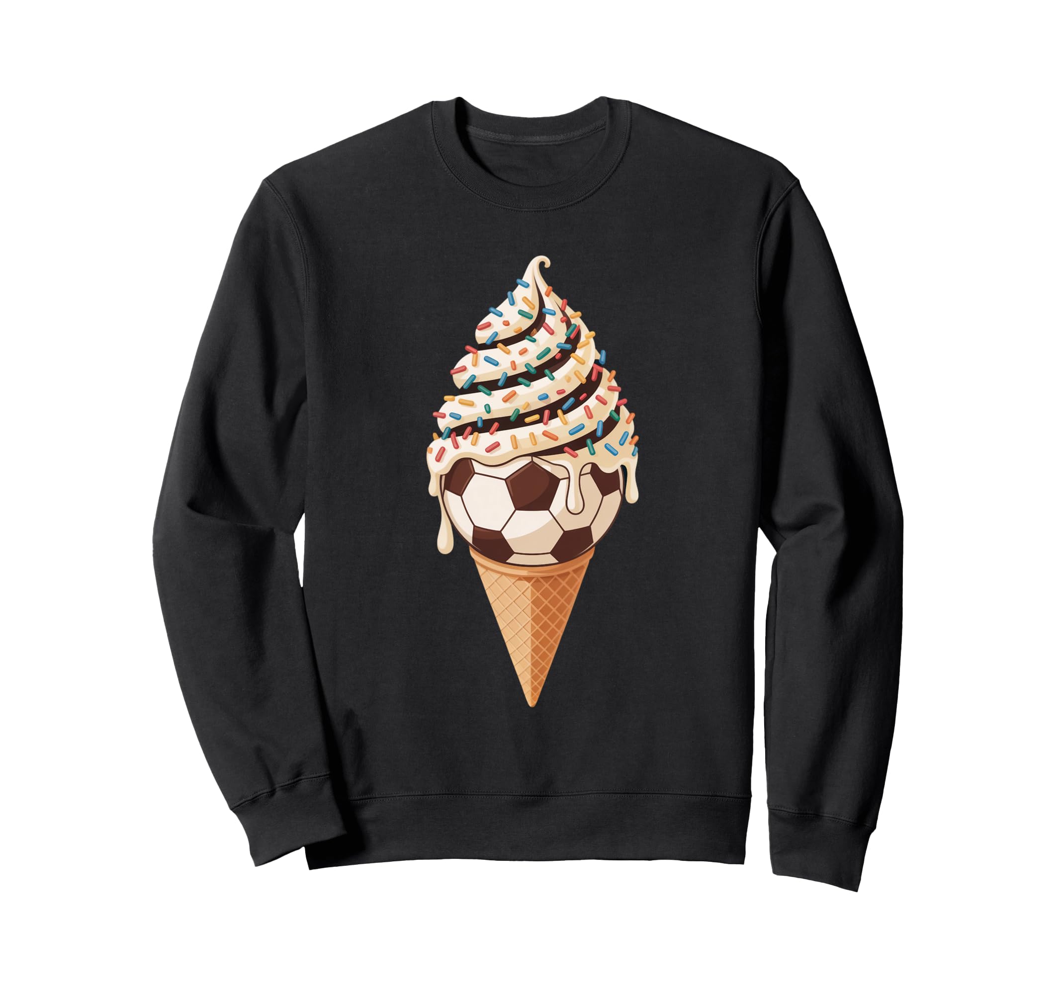 Ice Cream Soccer Ball Drip Game Sweatshirt - Aesthetic Graphic Unisex - T-Shirt, Sweatshirt, Hoodie