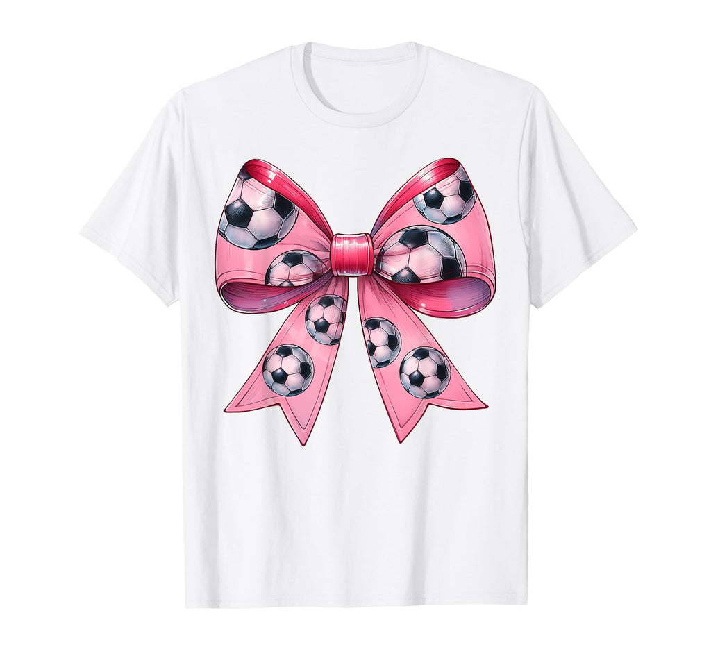 Coquette Bow Soccer Ball Pattern T-Shirt - Fun Novelty Design Unisex - T-Shirt, Sweatshirt, Hoodie