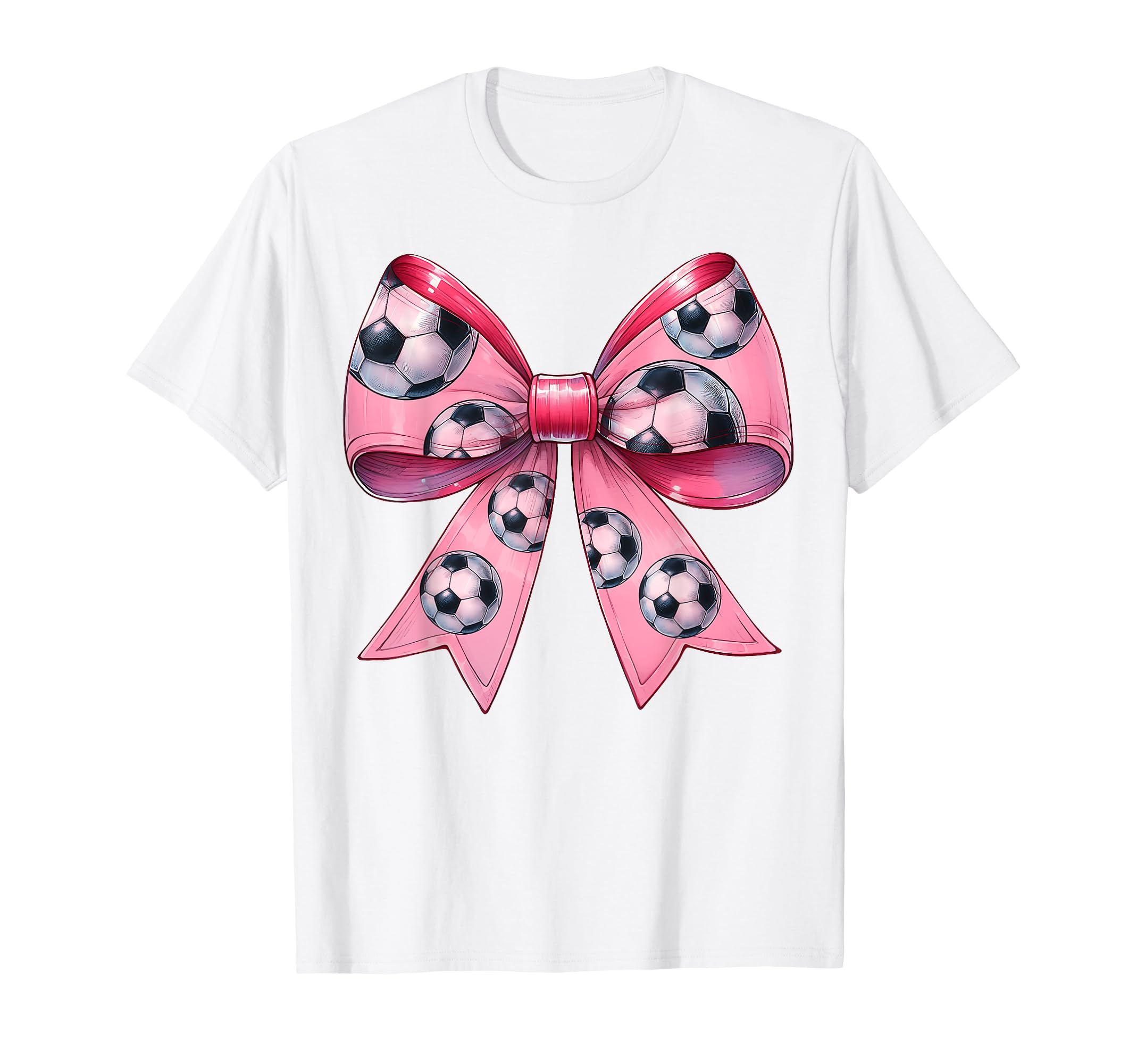 Coquette Bow Soccer Ball Pattern T-Shirt - Fun Novelty Design Unisex - T-Shirt, Sweatshirt, Hoodie