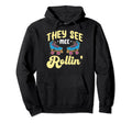 They See Mee Rollin Funny Rollerskate Hoodie - Minimalist Print Unisex - T-Shirt, Sweatshirt, Hoodie