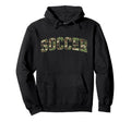 Camo Soccer Camourflage Varsity Text Hoodie - Aesthetic Graphic for Adults - T-Shirt, Sweatshirt, Hoodie