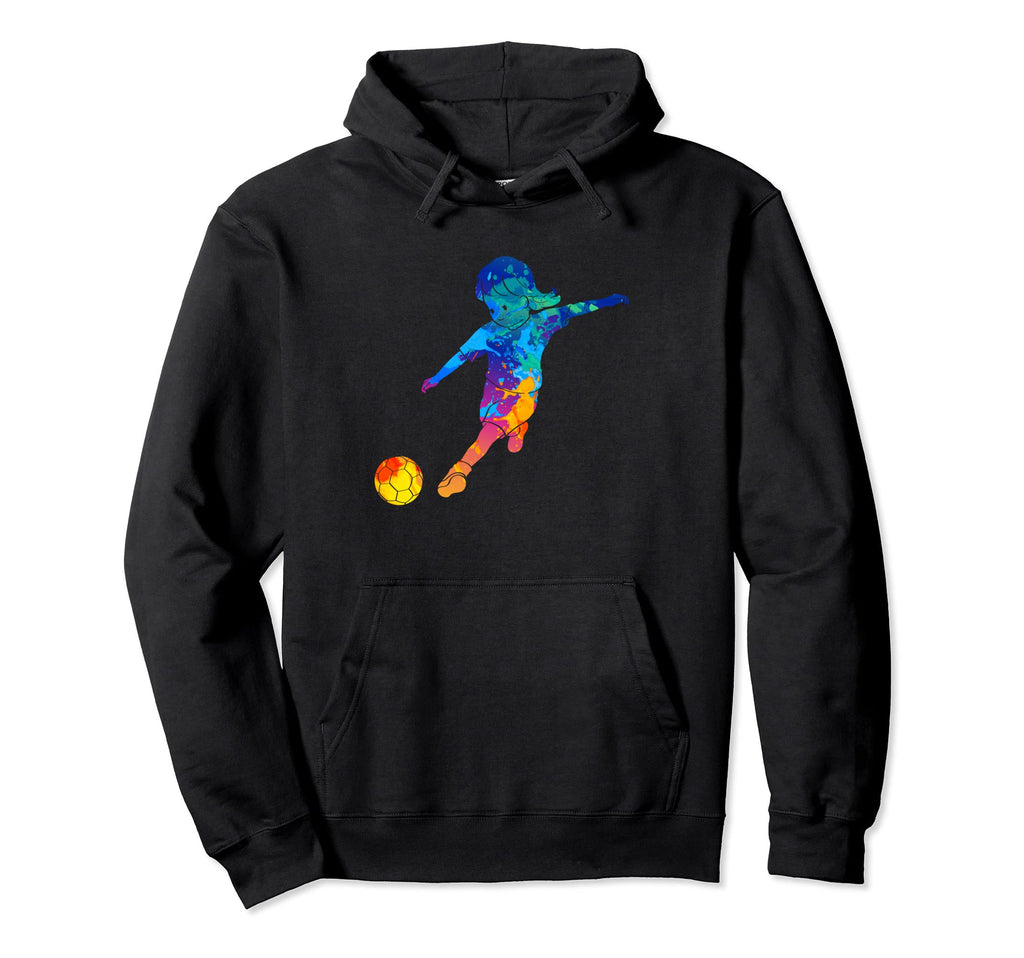 Soccer Players Neon Painting Hoodie - Novelty Apparel for Adults - T-Shirt, Sweatshirt, Hoodie