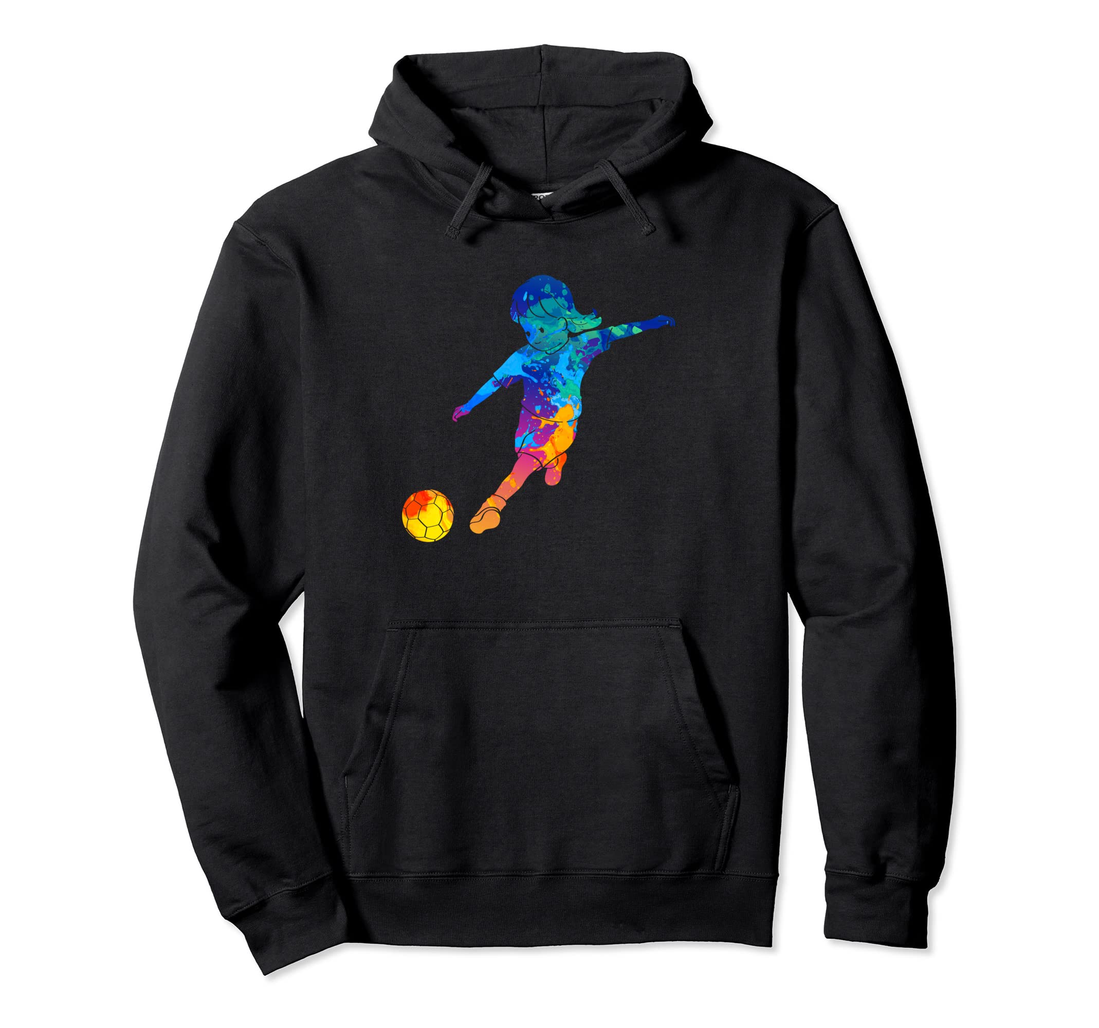 Soccer Players Neon Painting Hoodie - Novelty Apparel for Adults - T-Shirt, Sweatshirt, Hoodie