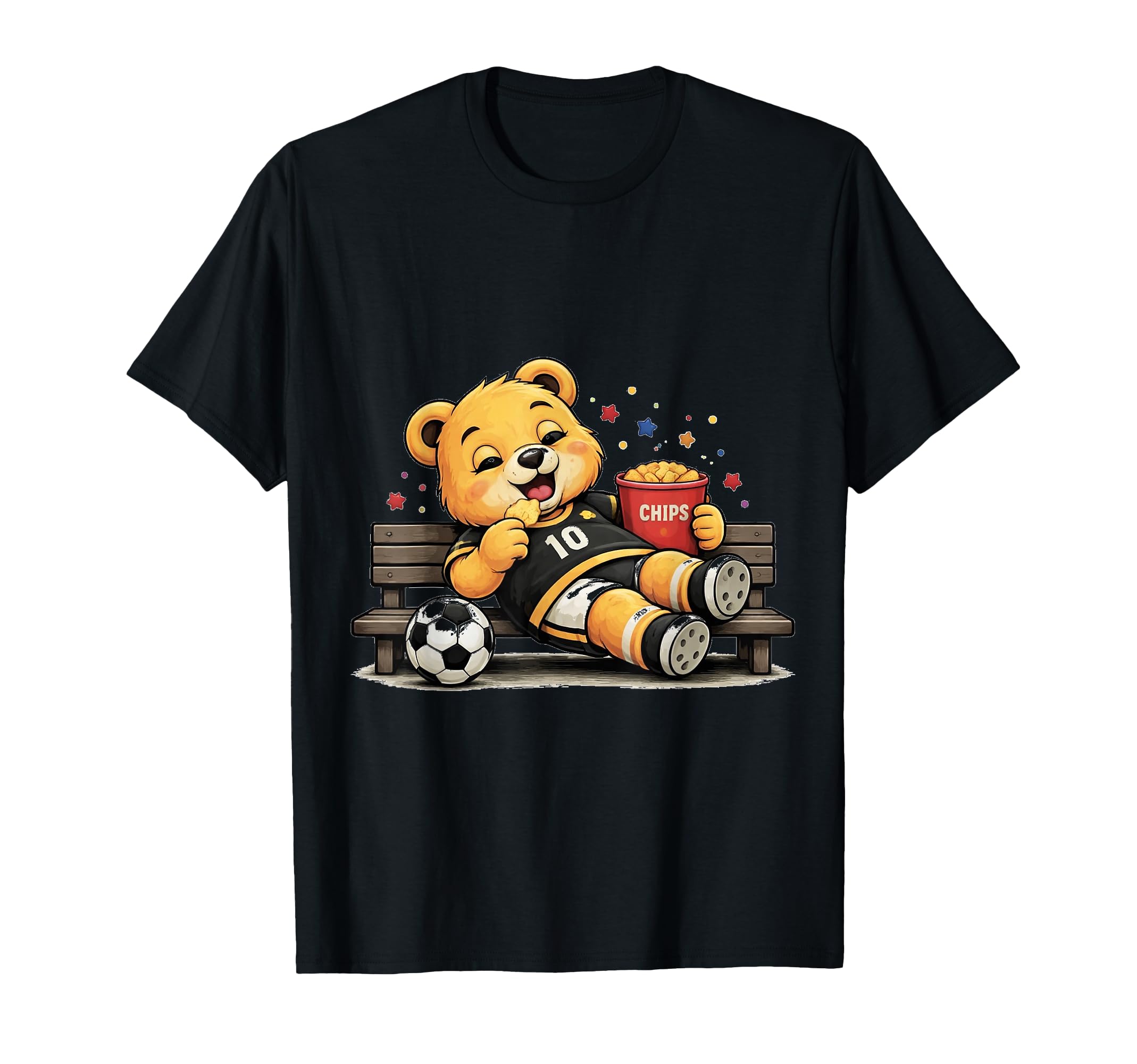 Funny Bench Mode Soccer Bear Relaxing T-Shirt - Minimalist Print Unisex - T-Shirt, Sweatshirt, Hoodie