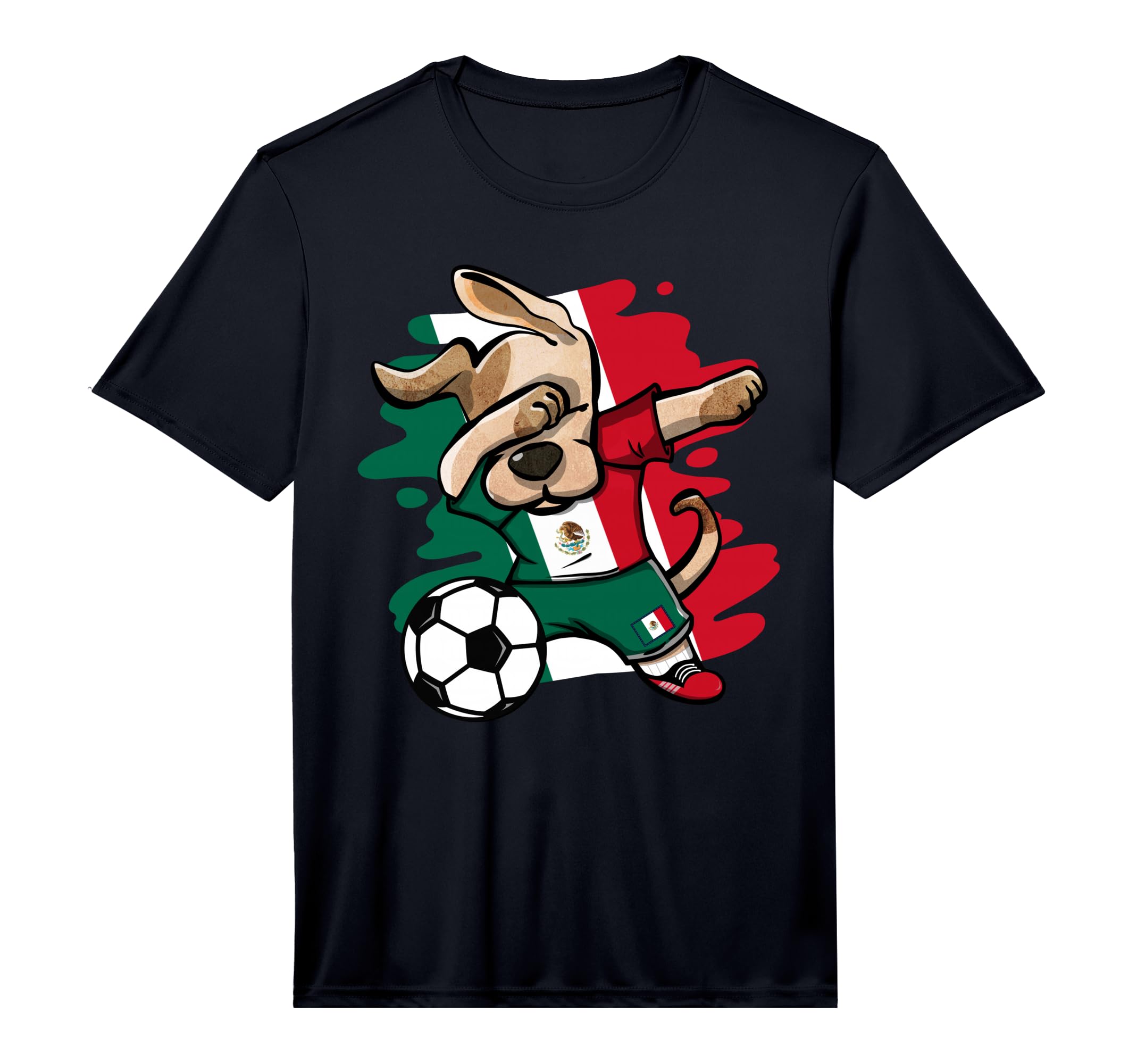 Dabbing Dog Mexico Soccer Fans T-Shirt - Minimalist Print for Adults - T-Shirt, Sweatshirt, Hoodie