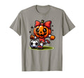 Halloween Soccer Pumpkin Coquette Bow T-Shirt - Aesthetic Graphic Unisex - T-Shirt, Sweatshirt, Hoodie