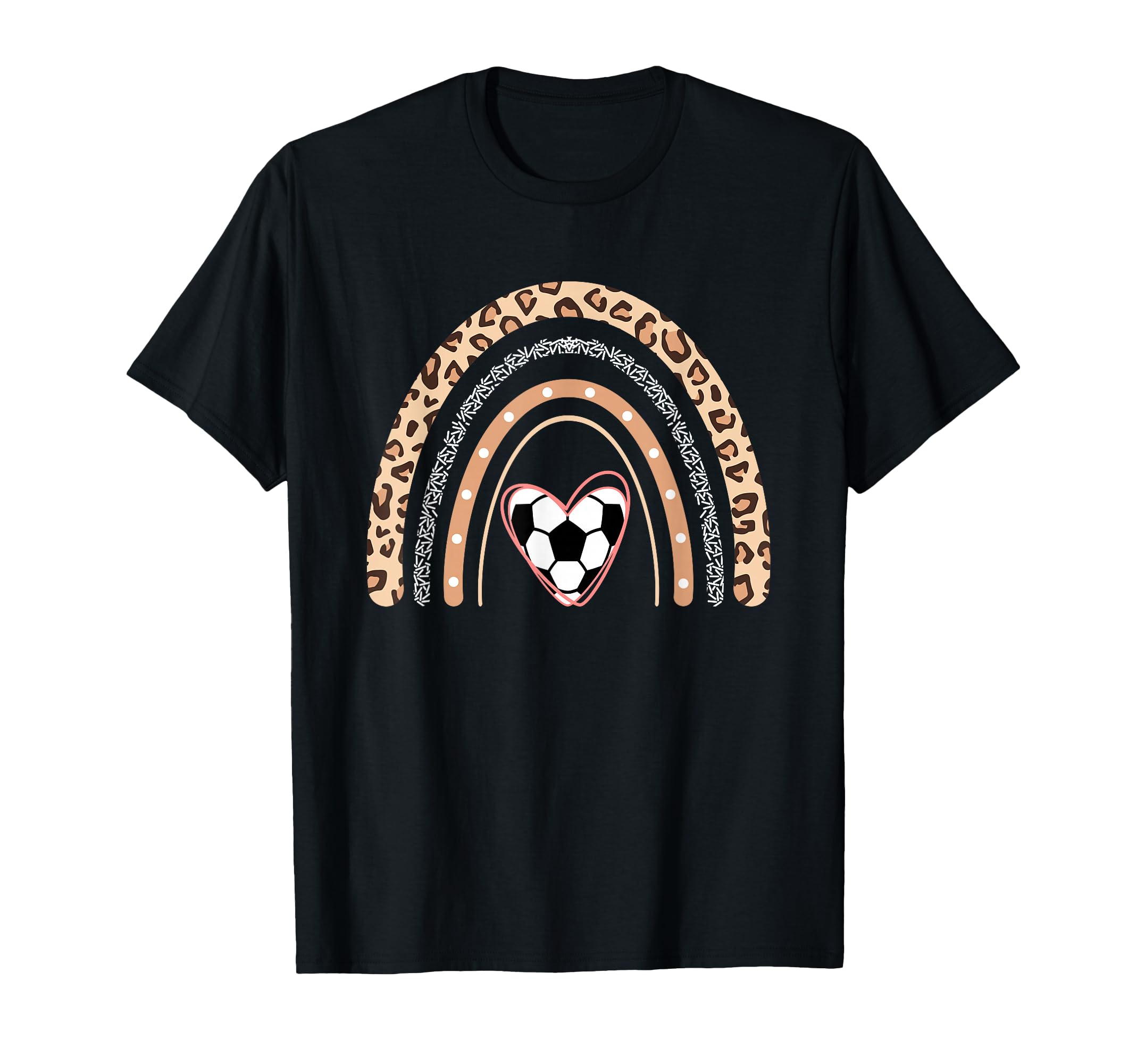 Soccer Heart Boho Rainbow Funny Soccer T-Shirt - Minimalist Print Unisex - T-Shirt, Sweatshirt, Hoodie