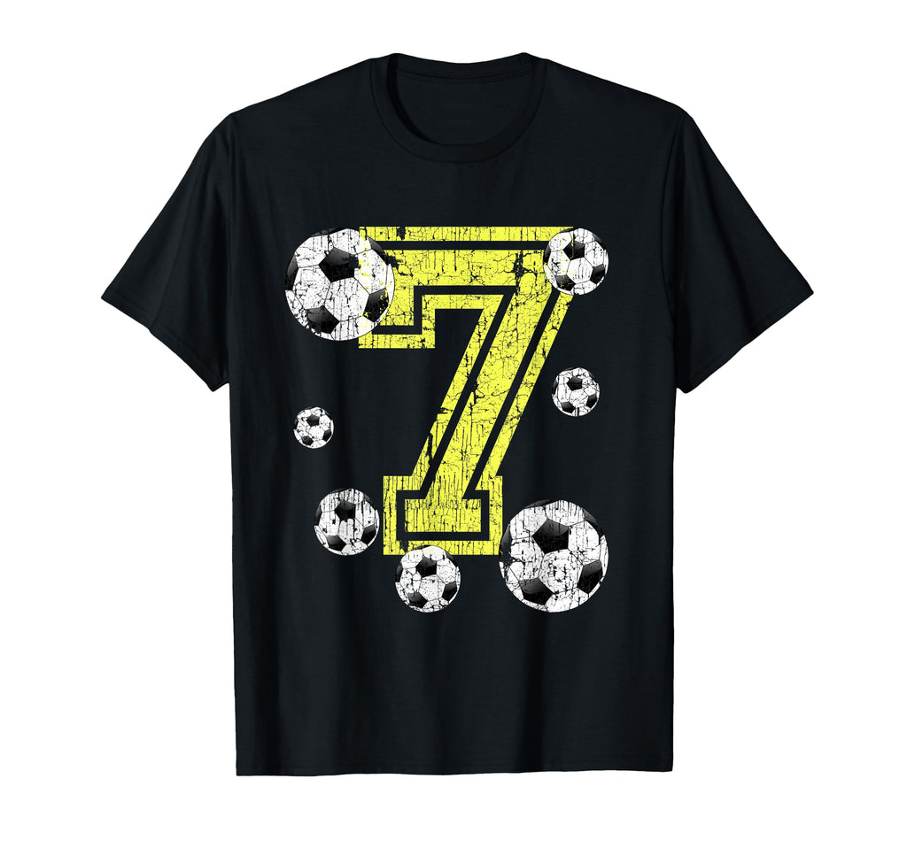 7Th Birthday Number 7 Soccer Fan Or T-Shirt - Aesthetic Graphic Unisex - T-Shirt, Sweatshirt, Hoodie