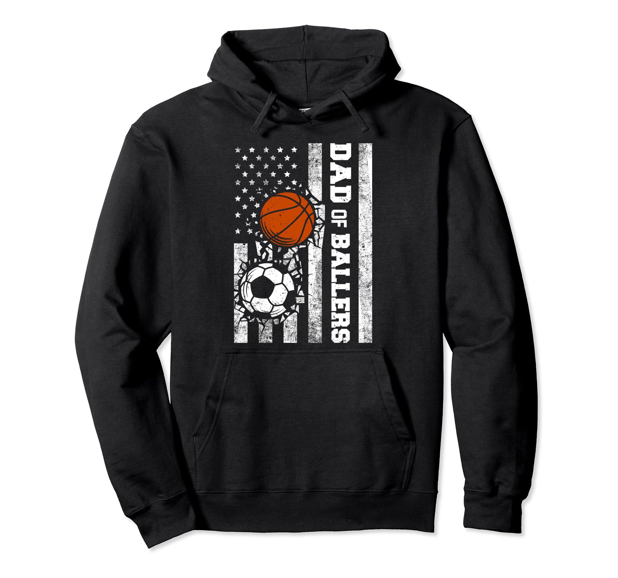 Dad Ballers Funny Usa Flag Soccer Hoodie - Novelty Apparel Men Women - T-Shirt, Sweatshirt, Hoodie