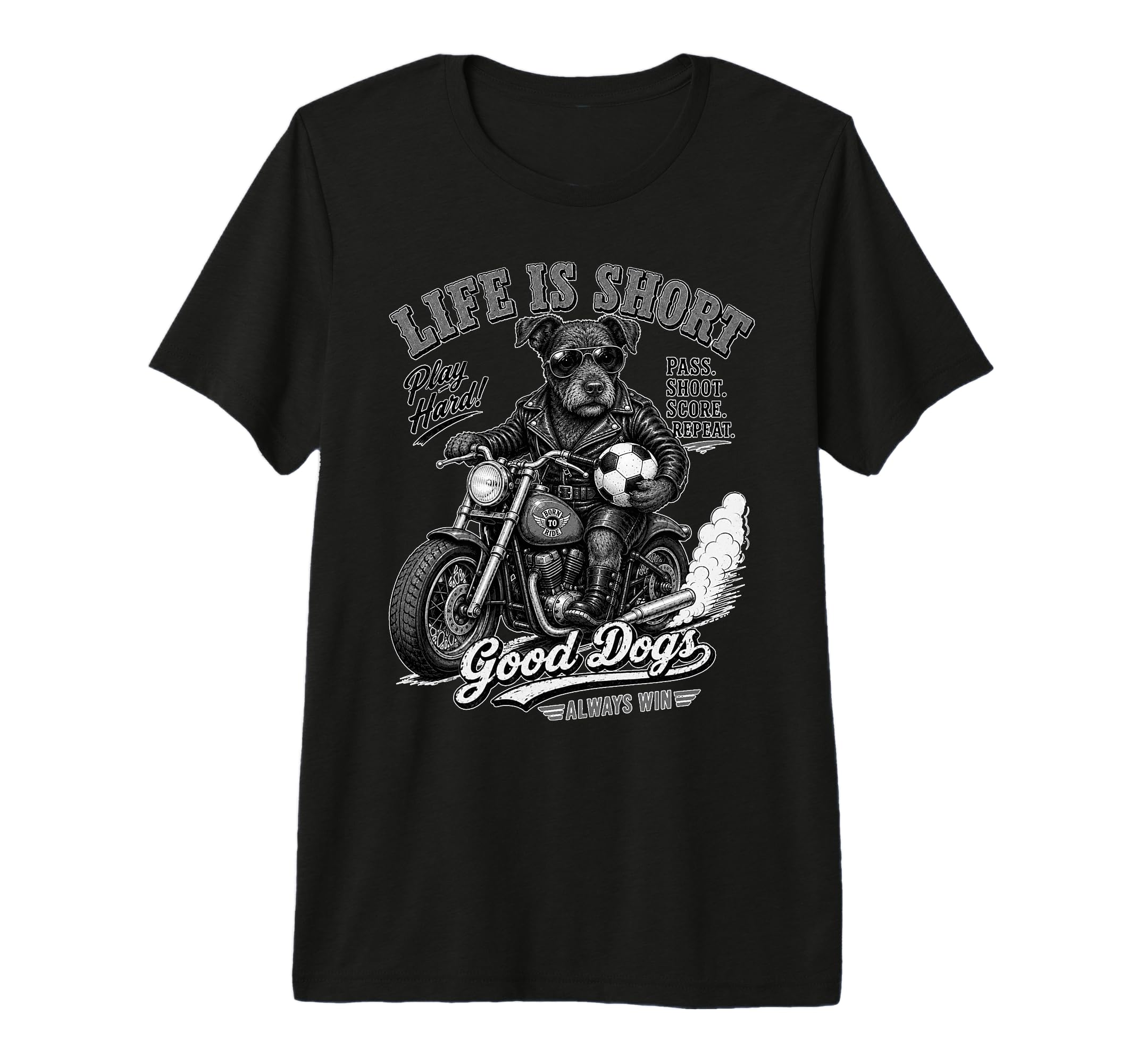 Patterdale Terrier Ride Motorbike T-Shirt - Custom Art Print Men Women - T-Shirt, Sweatshirt, Hoodie