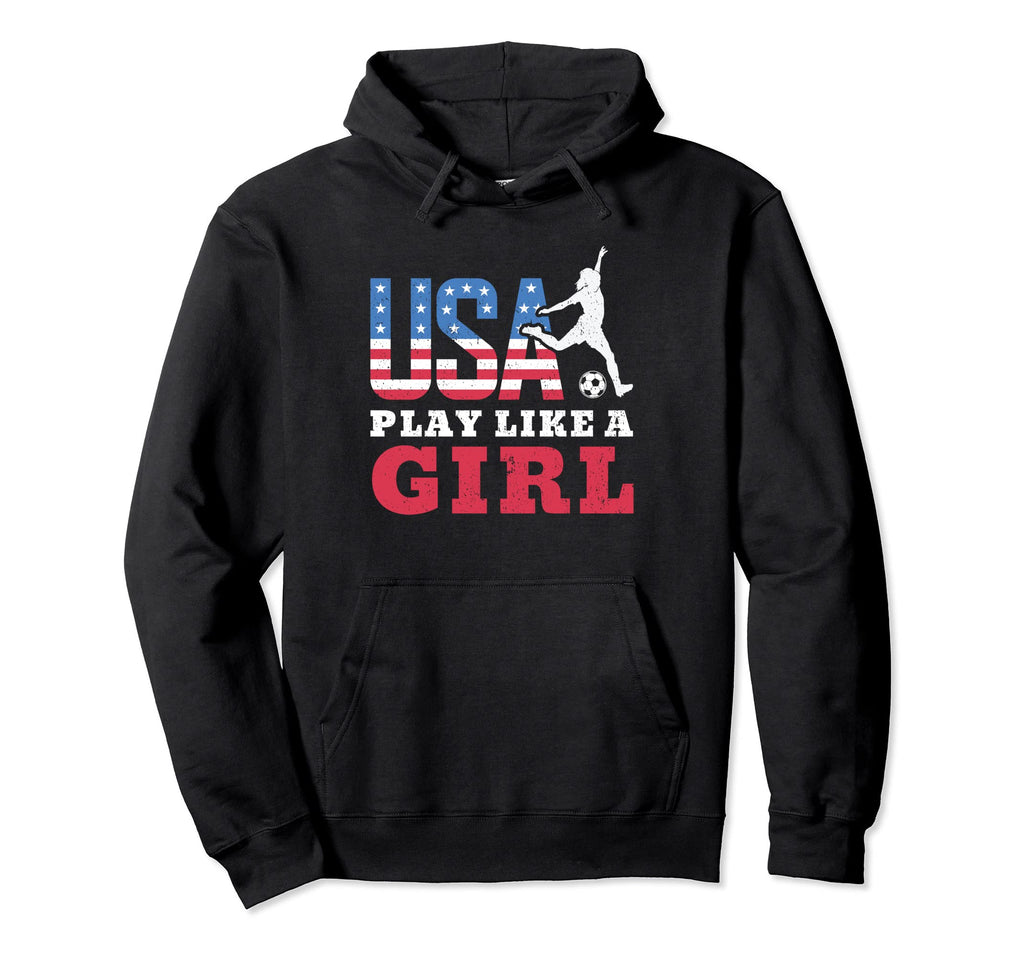 Play Like American Flag Usa Soccer Sport Hoodie - Minimalist Print Unisex - T-Shirt, Sweatshirt, Hoodie