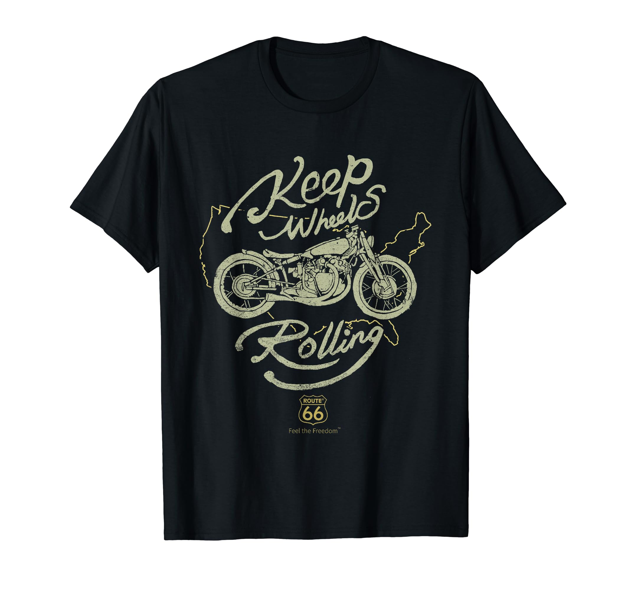 Route 66 Keep Wheels Rolling T-Shirt - Casual Everyday Wear Unisex - T-Shirt, Sweatshirt, Hoodie