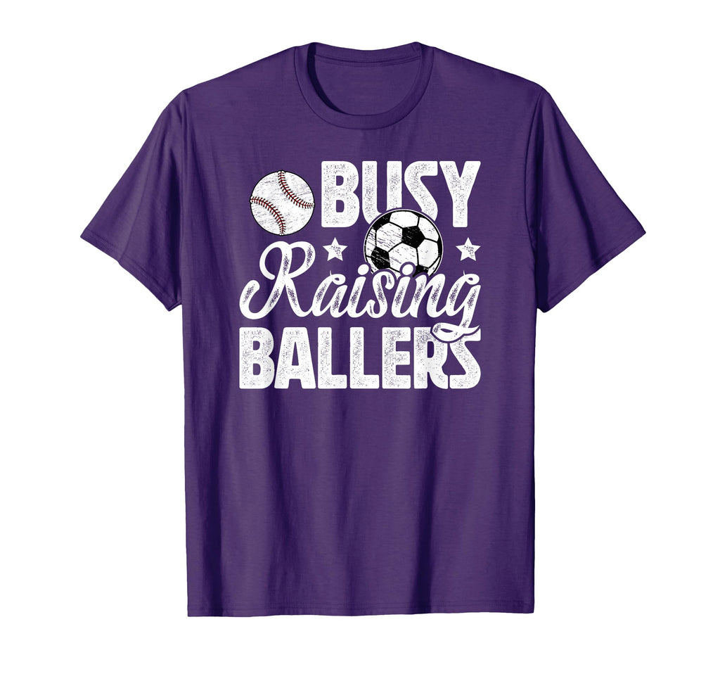 Busy Raising Ballers Soccer T-Shirt - Fun Novelty Design for Adults - T-Shirt, Sweatshirt, Hoodie