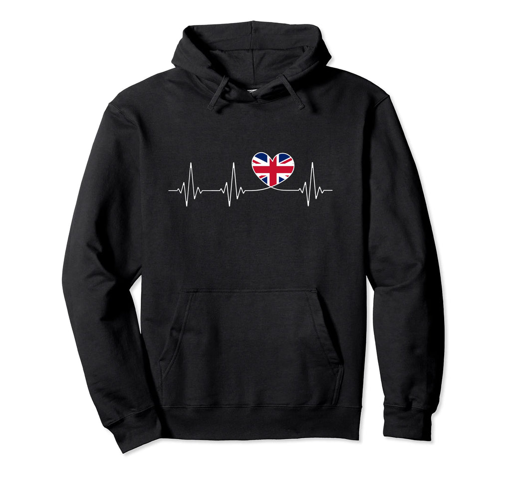 United Kingdom Love And British Flag Heart Hoodie - Unique Graphic Unisex - T-Shirt, Sweatshirt, Hoodie
