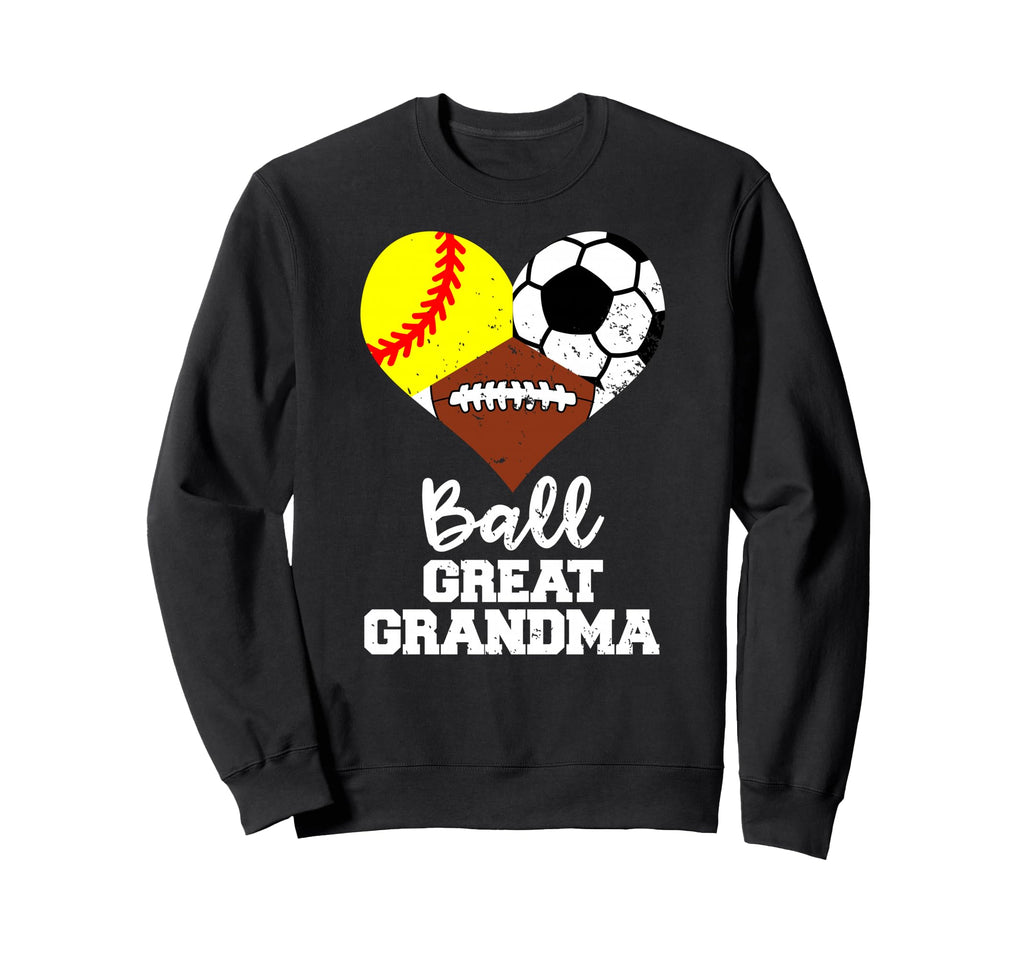 Ball Great Grandma Heart Softball Sweatshirt - Graphic Print for Adults - T-Shirt, Sweatshirt, Hoodie