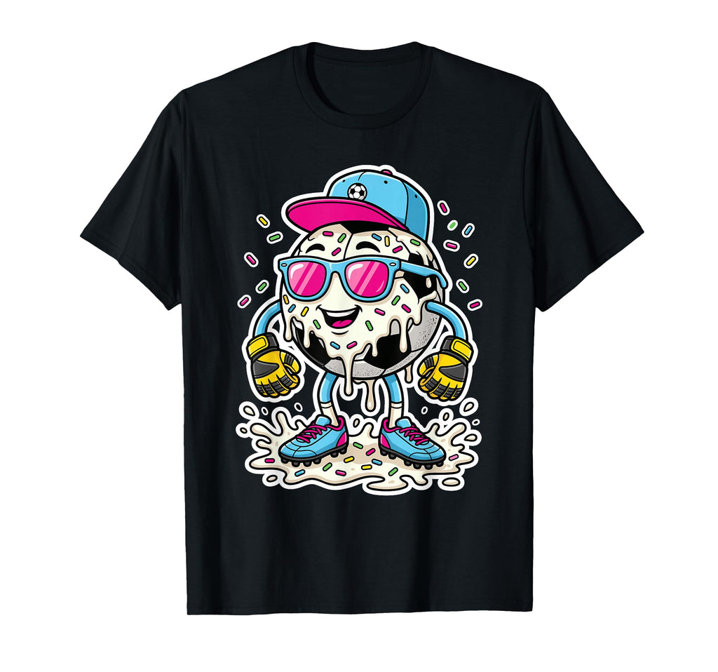 Soccer Ball Melting Ice Cream Drip Goalie T-Shirt - Unique Graphic Unisex - T-Shirt, Sweatshirt, Hoodie
