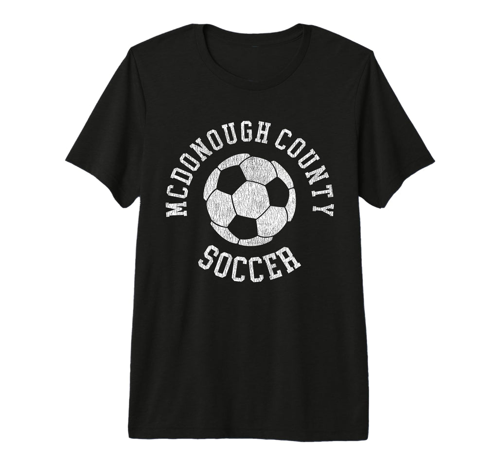 Mcdonough County Soccer Distressed 90S T-Shirt - Unique Graphic for Adults - T-Shirt, Sweatshirt, Hoodie