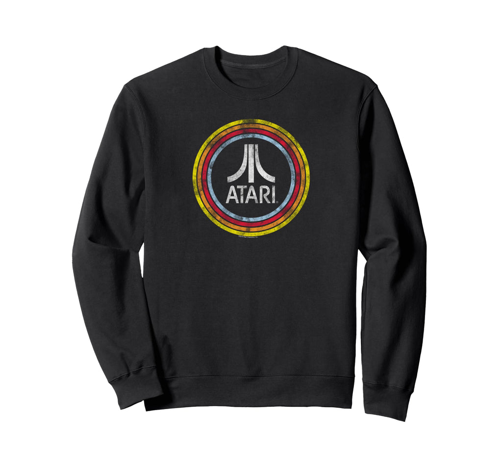 Atari Distressed Circle Fuji Sweatshirt - Fun Novelty Design for Adults - T-Shirt, Sweatshirt, Hoodie