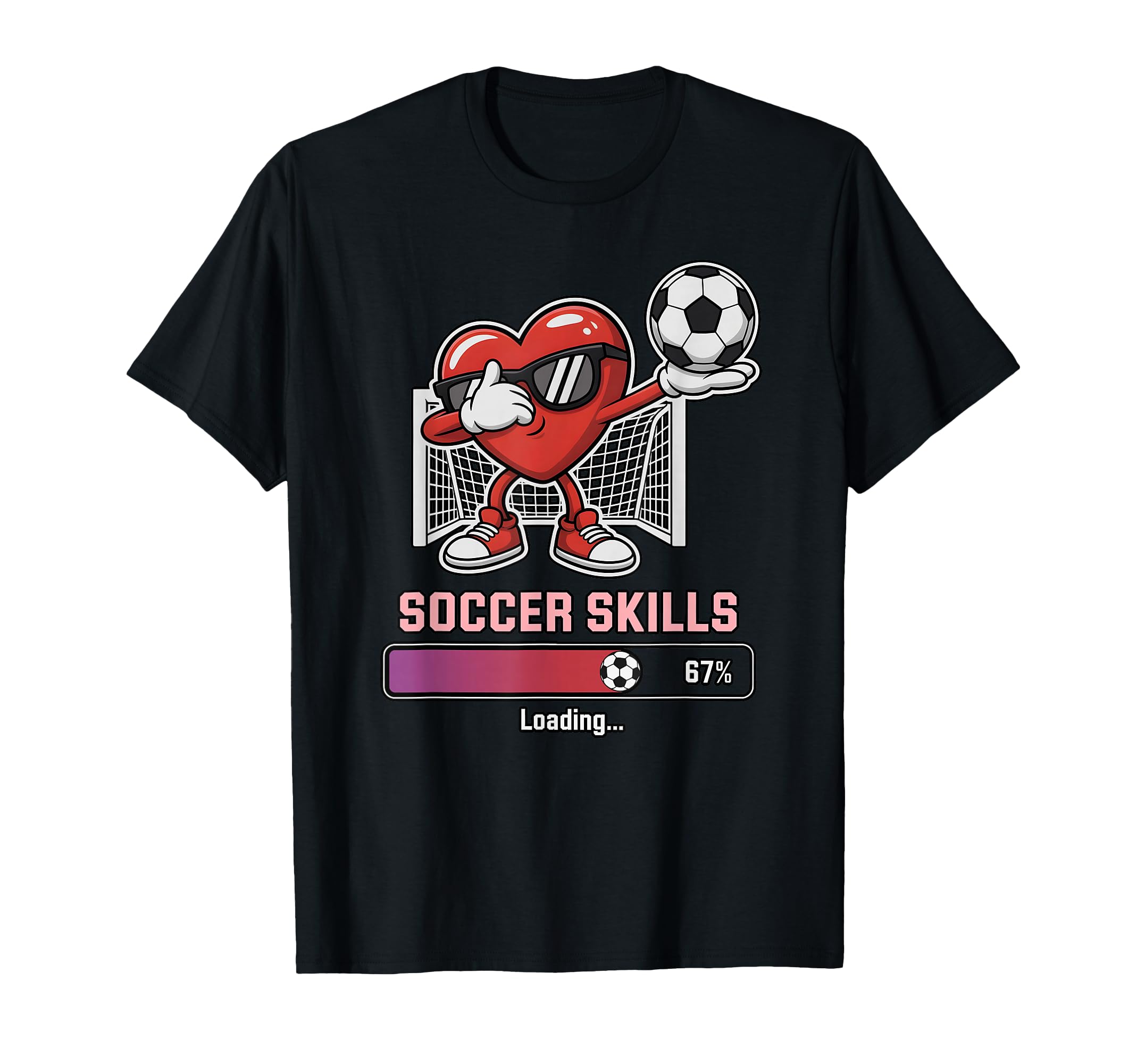 Kawaii Love Soccer Heart Skills Loading T-Shirt - Custom Art Print Unisex - T-Shirt, Sweatshirt, Hoodie
