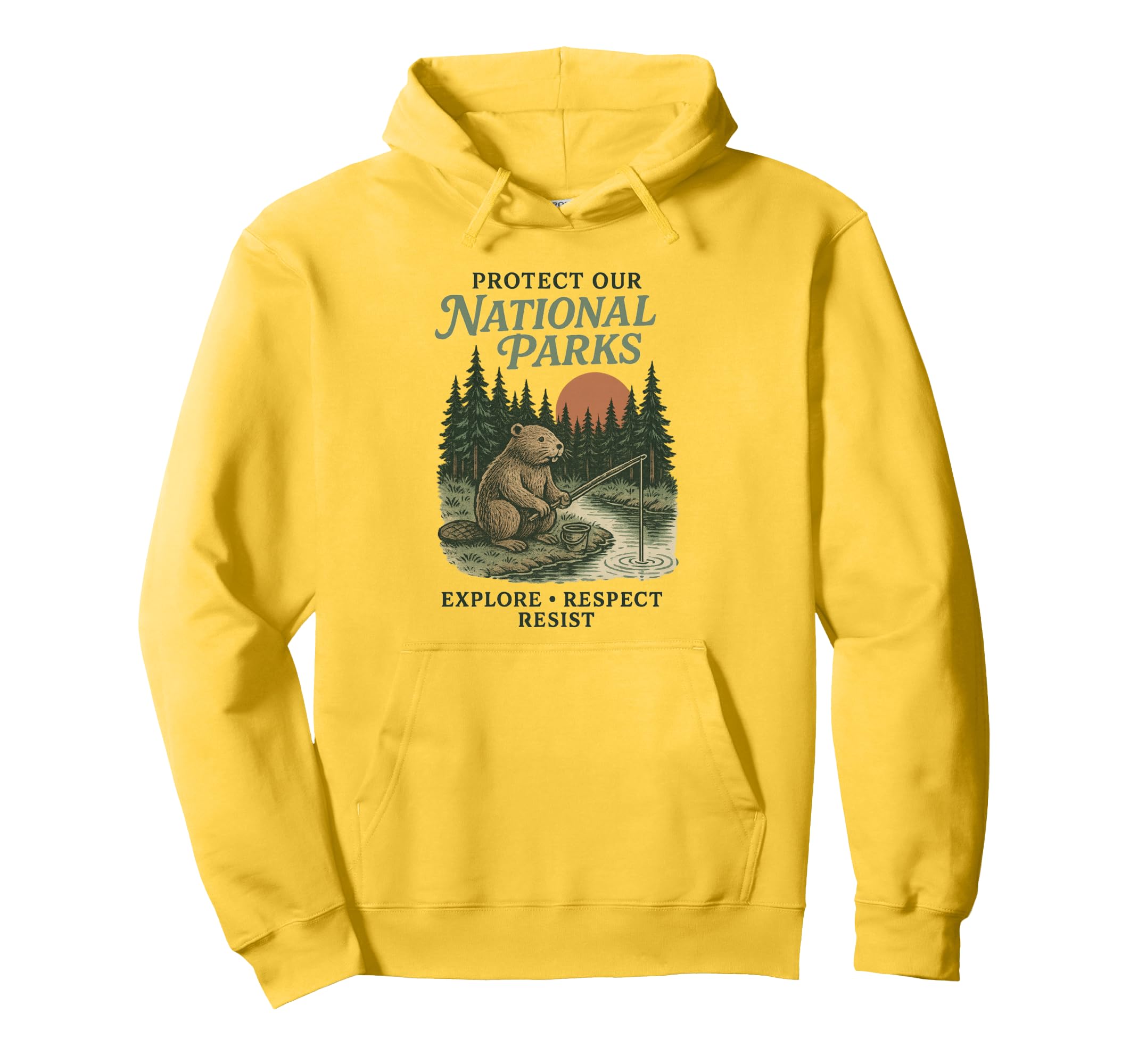 Protect Our National Parks Beaver Nature Hoodie - Unique Graphic Unisex - T-Shirt, Sweatshirt, Hoodie