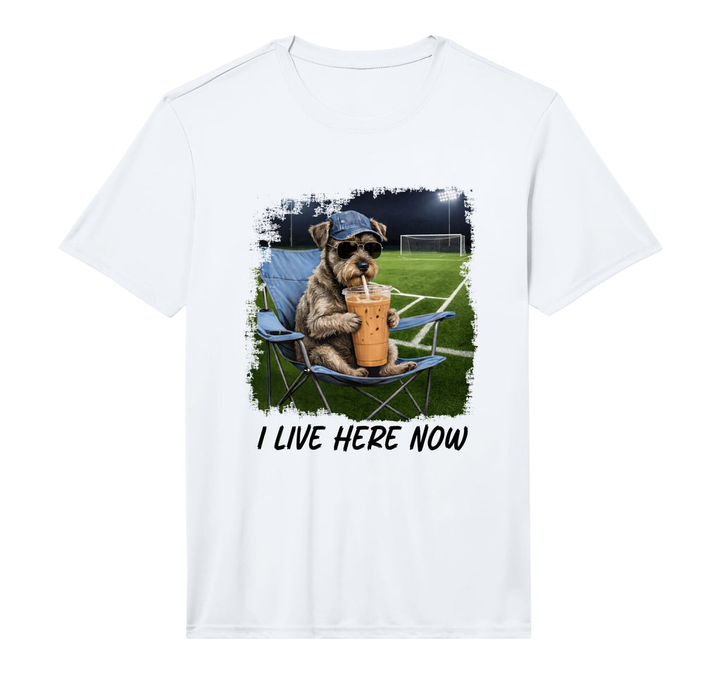 Soccer Dad I Live Here Now Soccer Mom T-Shirt - Fun Novelty Design Unisex - T-Shirt, Sweatshirt, Hoodie