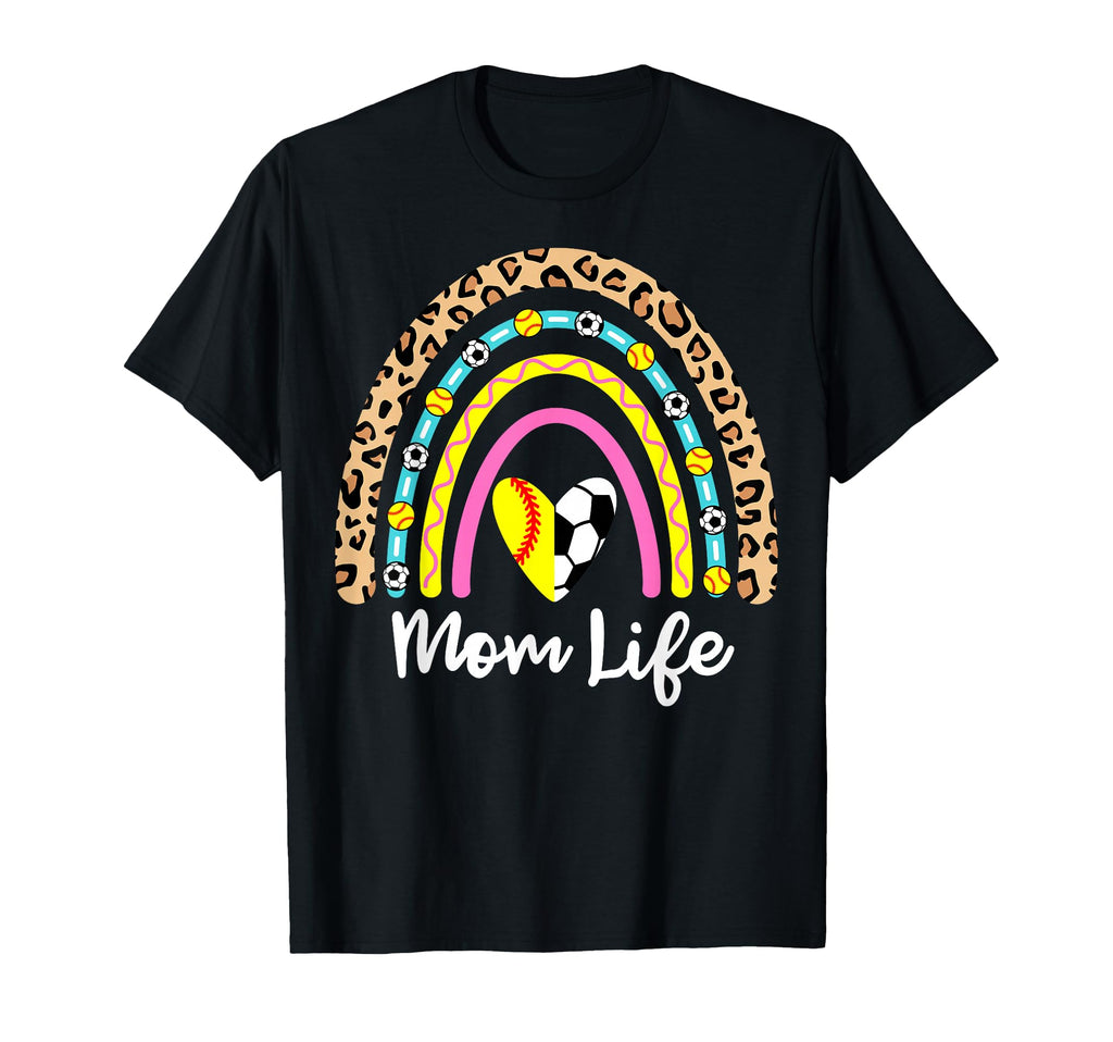 Soccer Softball Mom Boho Rainbow Funny T-Shirt - Trendy Graphic Men Women - T-Shirt, Sweatshirt, Hoodie