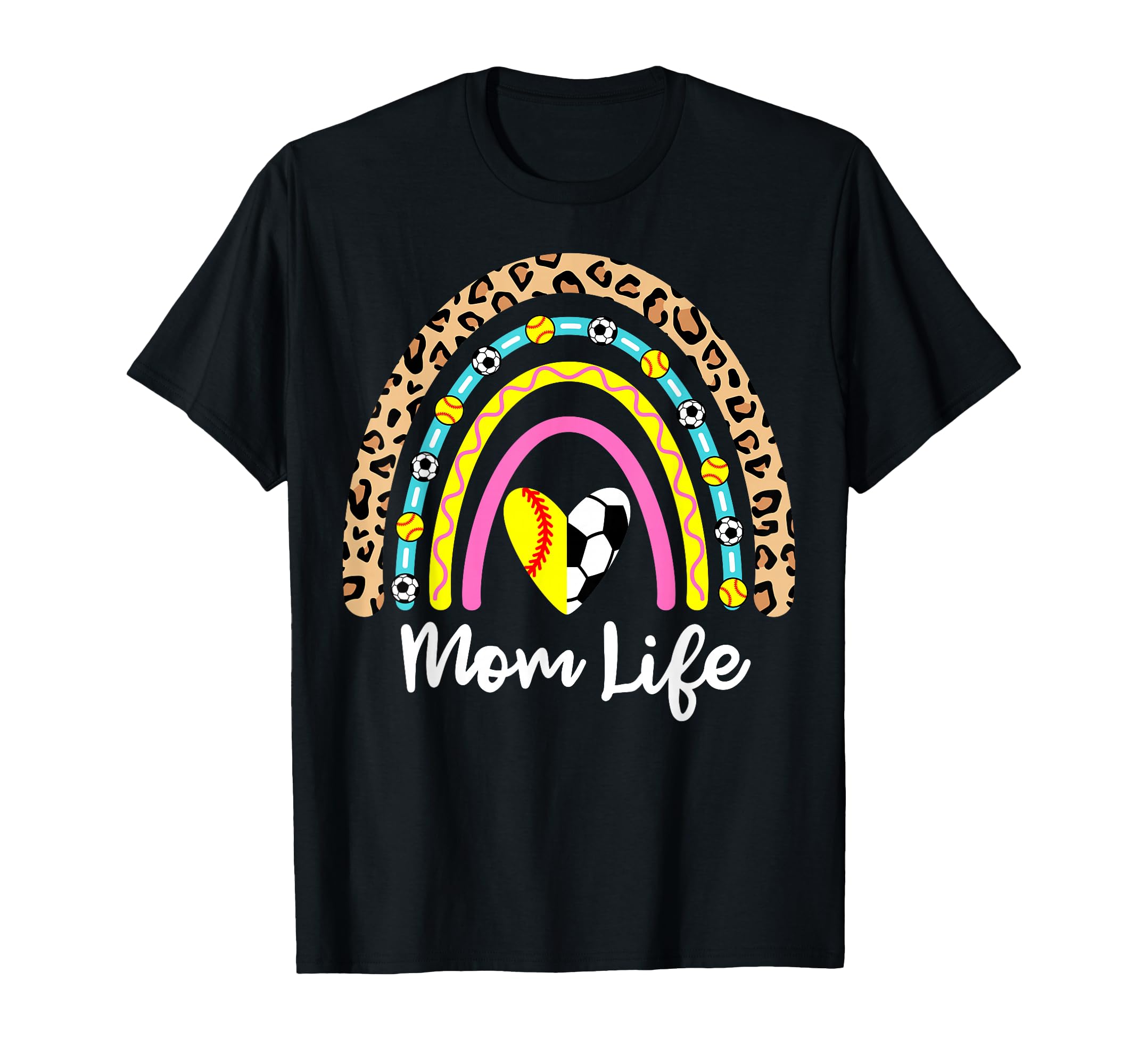 Soccer Softball Mom Boho Rainbow Funny T-Shirt - Trendy Graphic Men Women - T-Shirt, Sweatshirt, Hoodie