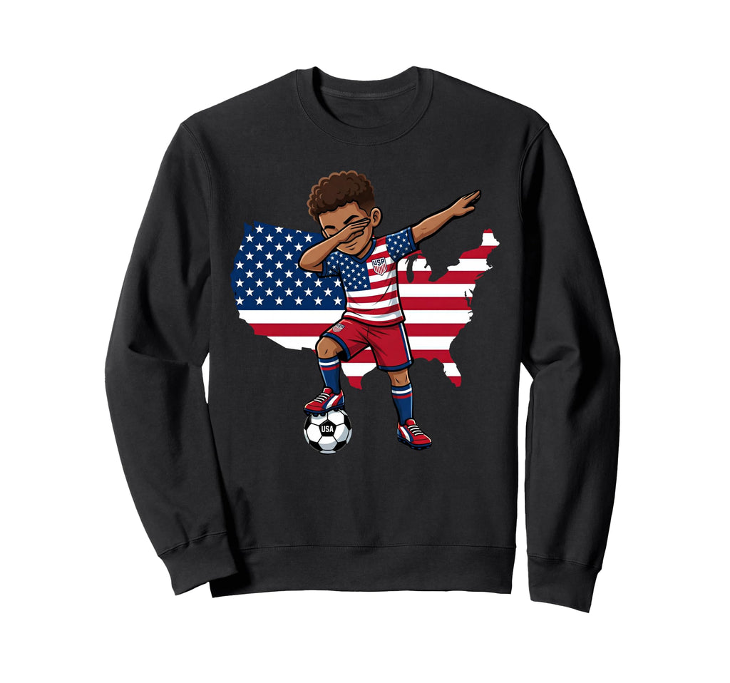 Usa Soccer Dab Patriotic T-Shirt - Novelty Apparel Unisex - T-Shirt, Sweatshirt, Hoodie