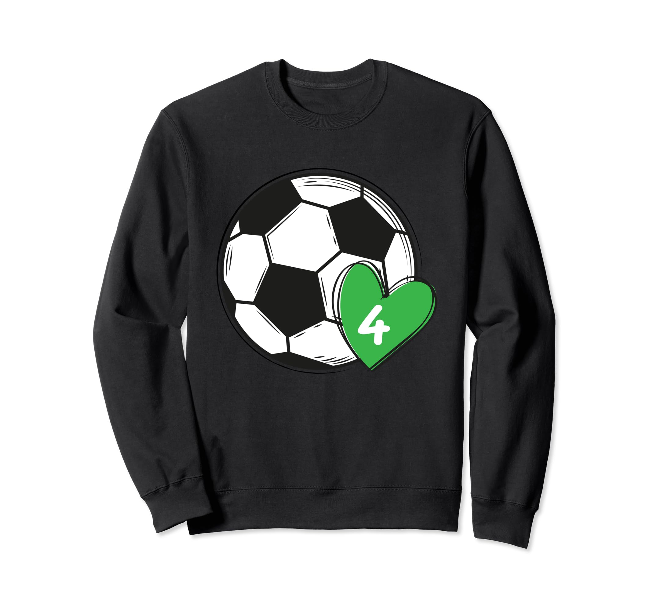 Funny Soccer Ball Number 4 Soccer Sweatshirt - Aesthetic Graphic for Adults - T-Shirt, Sweatshirt, Hoodie