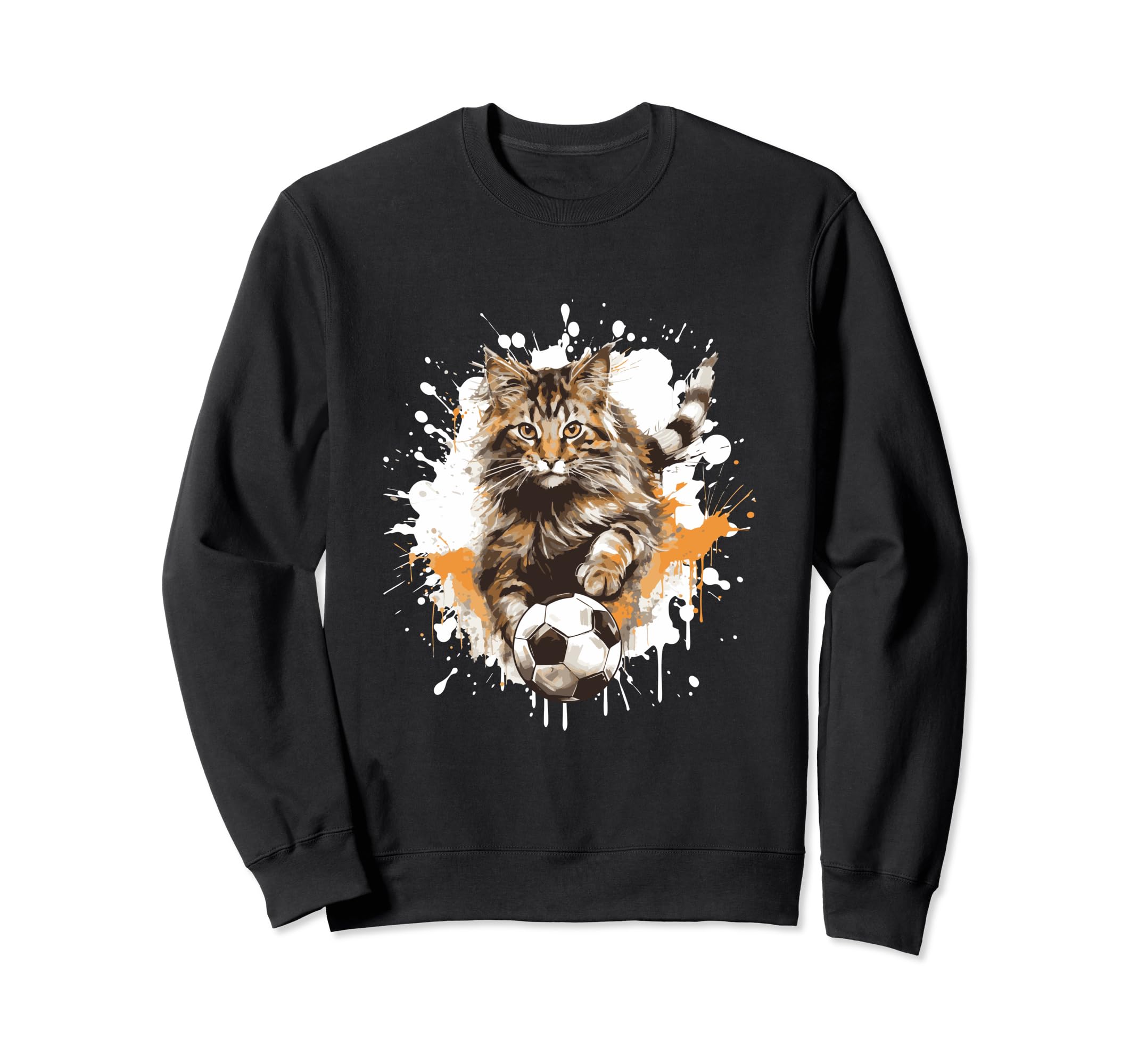 Cat Animal Playing Soccer Funny Sweatshirt - Novelty Apparel Men Women - T-Shirt, Sweatshirt, Hoodie