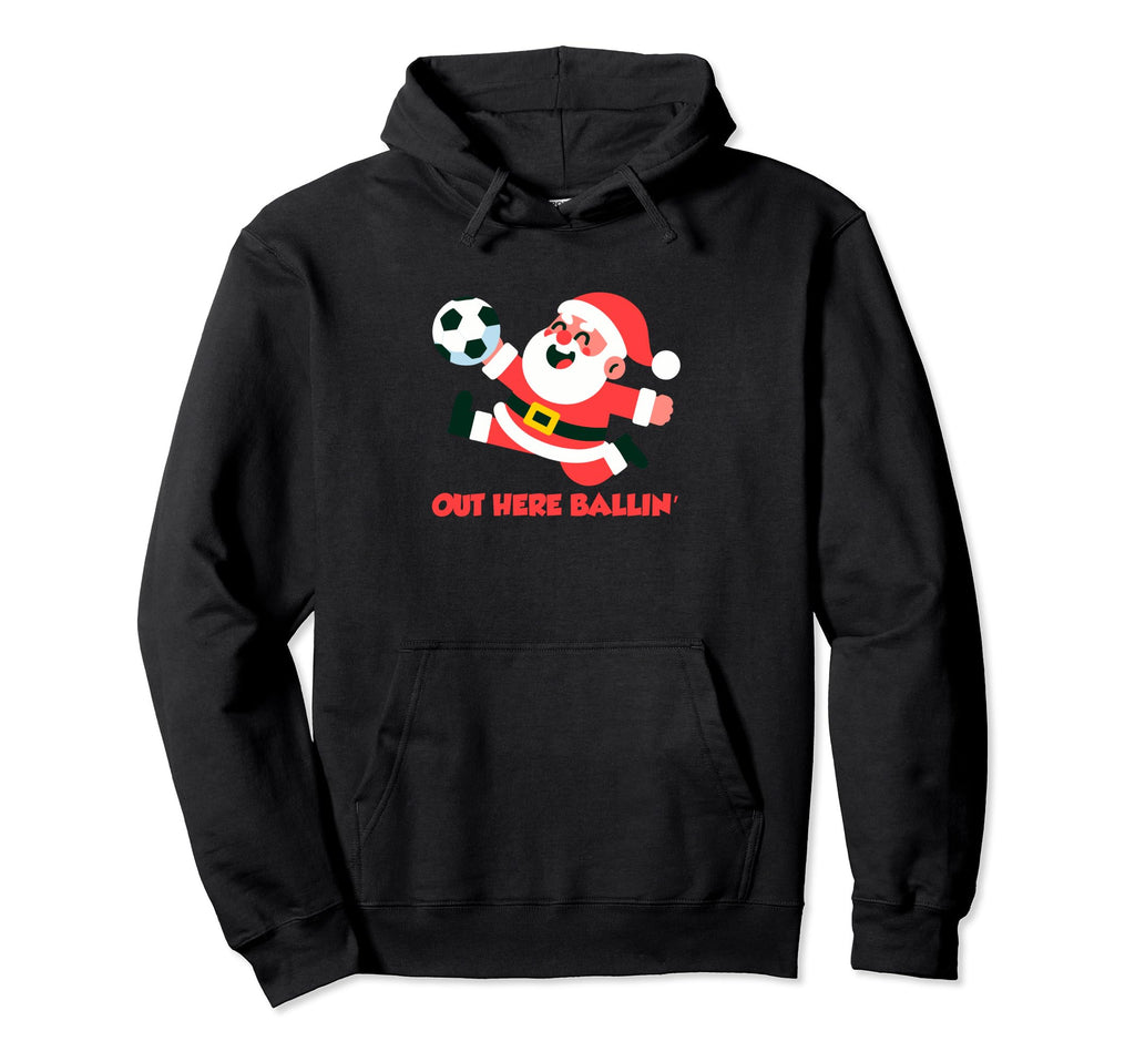 Soccer Goalkeeper Holiday Santa Claus Hoodie - Custom Art Print for Adults - T-Shirt, Sweatshirt, Hoodie