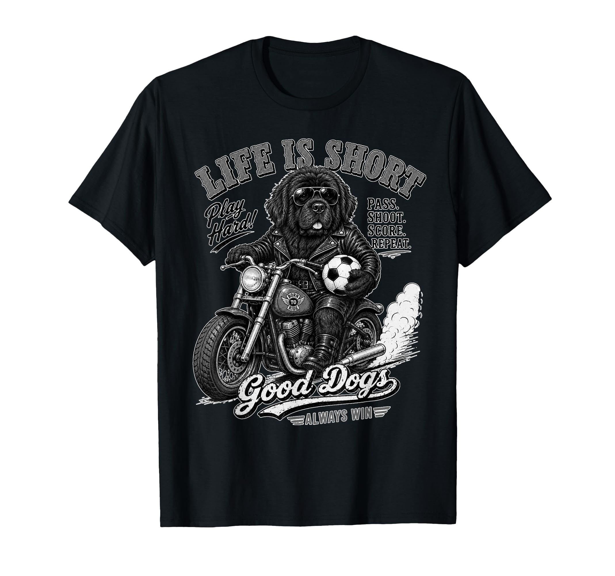 Newfoundland Motorbike Love Footbal T-Shirt - Minimalist Print Men Women - T-Shirt, Sweatshirt, Hoodie