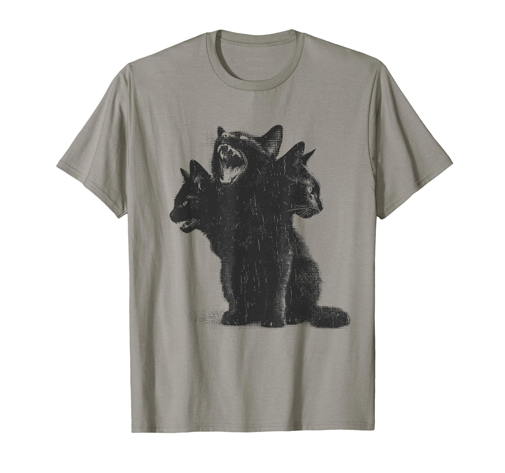 3 Headed Cat Grunge Alt 90S Halloween T-Shirt - Graphic Print for Adults - T-Shirt, Sweatshirt, Hoodie