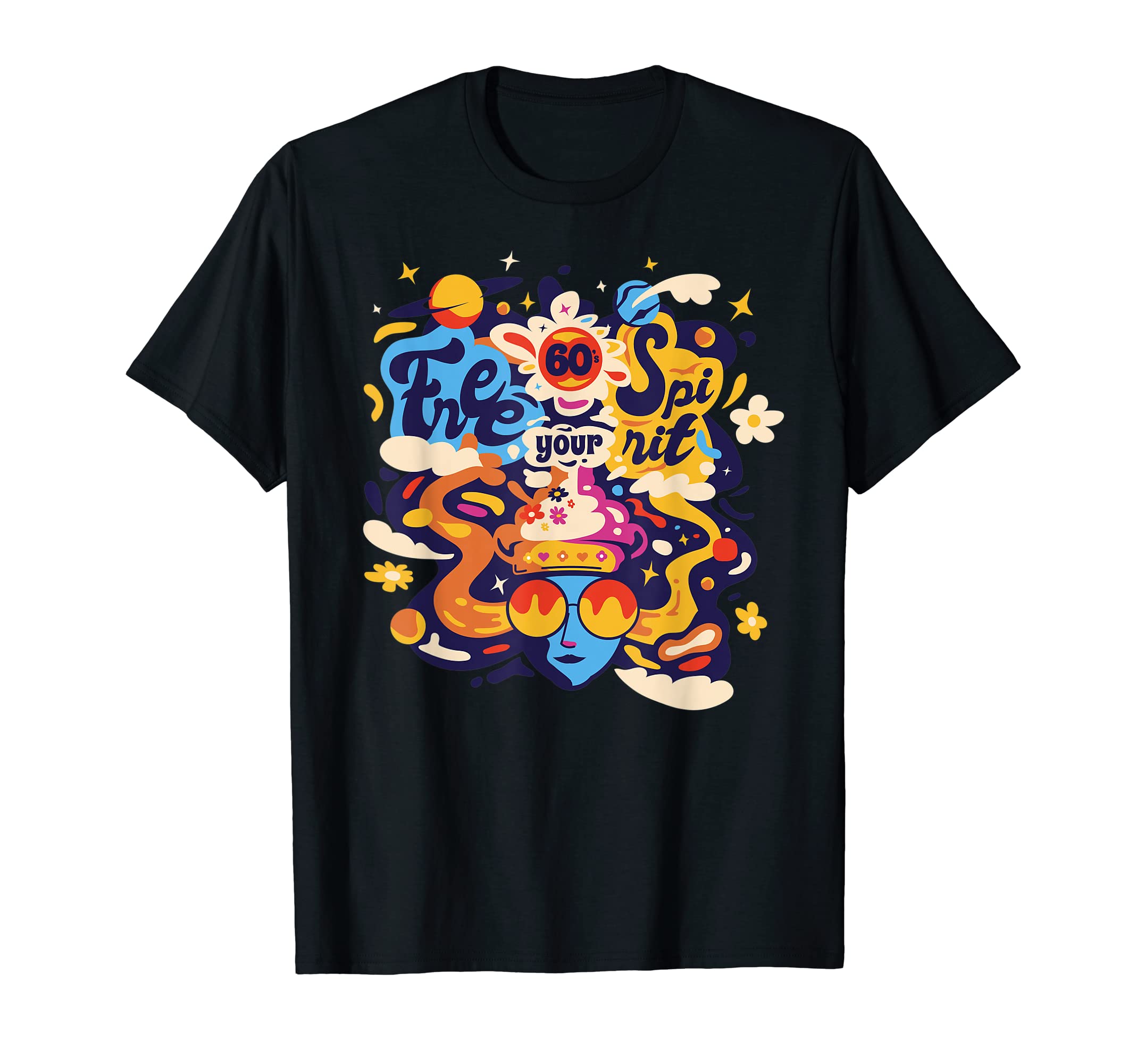 Groovy Hippie 60S Free Your Spirit T-Shirt - Minimalist Print for Adults - T-Shirt, Sweatshirt, Hoodie