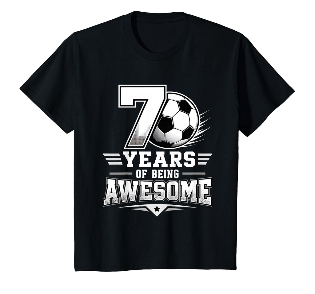 7Th Birthday Soccer 7 Years Being T-Shirt - Minimalist Print Unisex - T-Shirt, Sweatshirt, Hoodie