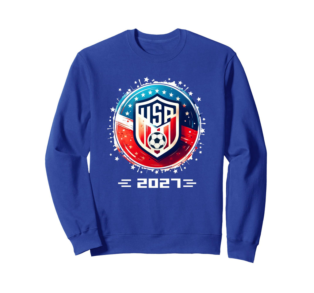 American Flag Soccer Soccer 2027 Sweatshirt - Fun Novelty Design for Adults - T-Shirt, Sweatshirt, Hoodie