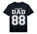 Number 88 Custom Proud Soccer Futbol Dad T-Shirt - Graphic Print Men Women - T-Shirt, Sweatshirt, Hoodie