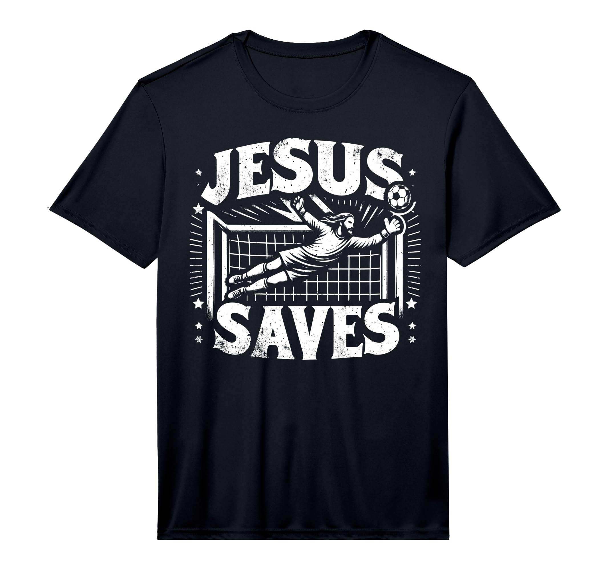 Jesus Rescues Football Goalkeeper T-Shirt - Graphic Print Men Women - T-Shirt, Sweatshirt, Hoodie